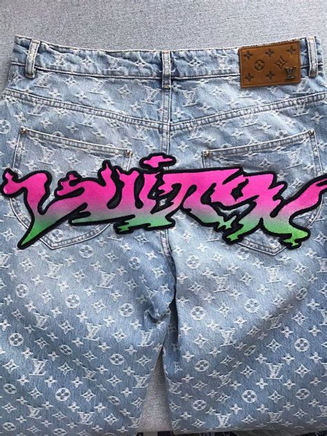 lv graffiti jeans